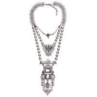 Aztec Diamante Art Deco Multi Strand Necklace